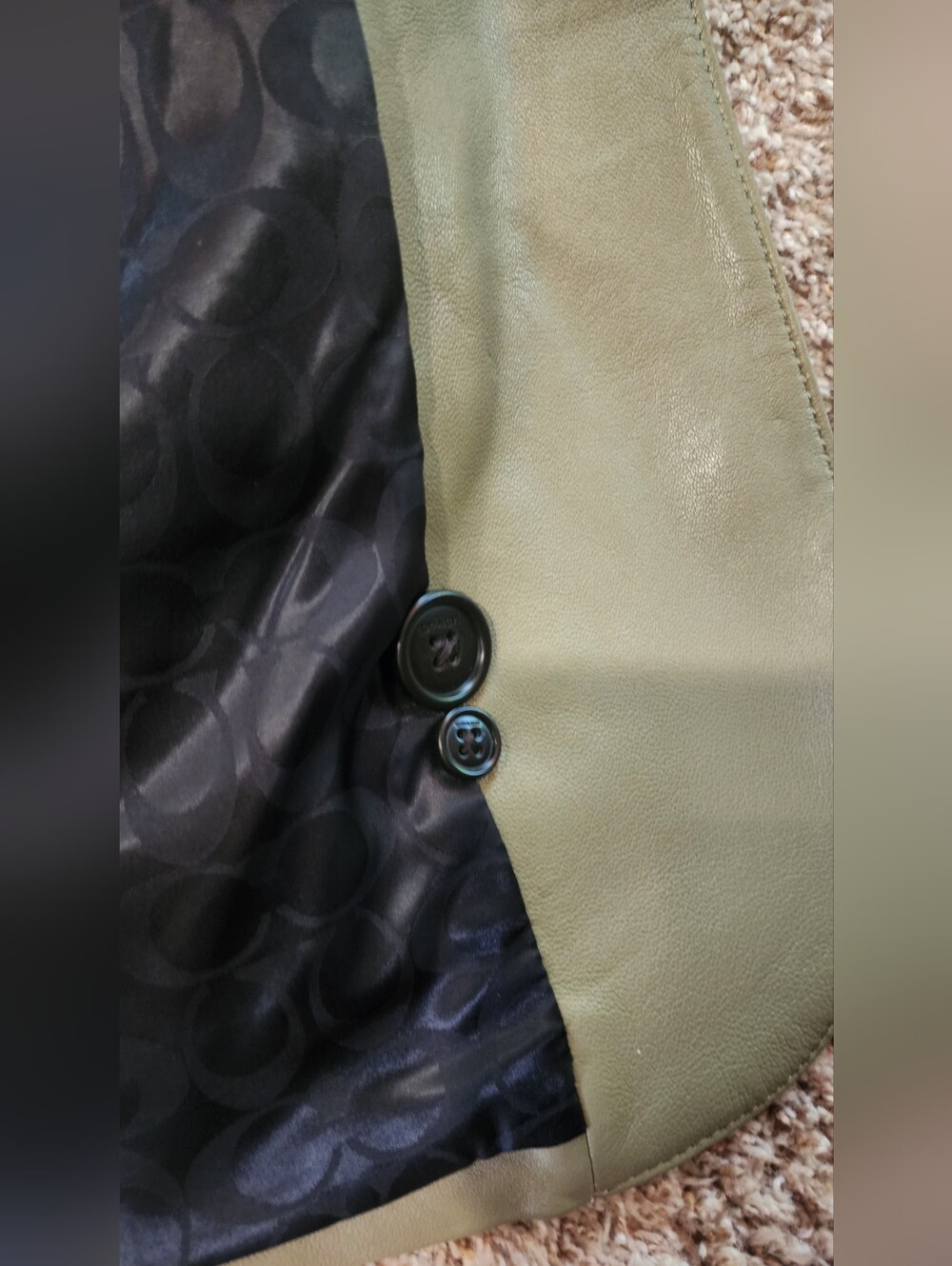 Coach Green Lambskin Leather Blazer Oversized Jacket Small New With Tags CQ220 - Picture 8 of 15